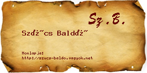 Szűcs Baldó névjegykártya